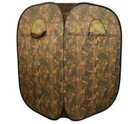 Wowangce 6.6ft Pop up Tent Hunting Duck Blind Shower Tent Portable Toilet Privacy Stall Pod with Carry Bag 2 to 3 Person See Through Ground Blinds Outhouse for Deer Hog Turkey Moose Hunting