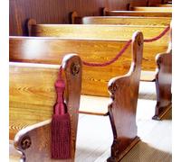 Wowangce 8 Pcs Weighted Church Pew Reservation Rope with Heavy Tassels Ends 8 ft Reserved Church Seating Accessory Pew Rope for Wedding Funeral Seating Reserved Signs(Burgundy)