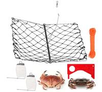 Wowangce Foldable Crabjaw Trap Set Complete Portable Crabbing Net with 49 ft PE Rope Crab Casting Lines Gauges Castable Crab Trap Kit for Freshwater Saltwater Blue Crabs, Dungeness, Crawfish