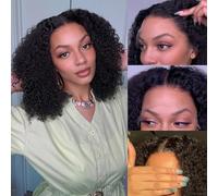 WOWANGEL 13x6 Curly SKINLIKE Real HD Lace Front Wig, 250% Density Full front Wig Clean Pre Plucked Self Growing Hairline with Tiny Knots Top Swiss HD Lace Human Hair Wig 16 Inch