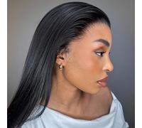 WOWANGEL 13x6 SKINLIKE Real HD Lace Front Wig Human Hair Pre Plucked, 180% Density Straight Extremely-thin HD Lace Front Wig Clean Self Growing Hairline Invisible Knots Brazilian Remy Hair 28 Inch