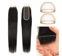 WOWANGEL 2x6 SKINLIKE HD Lace Closure Straight, 16 Inch, Natural Black