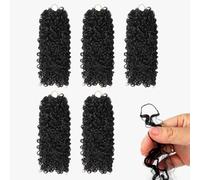 WOWANGEL Burmese Curly Crochet Hair,Natural Black-1B,18 Inch,5 Pack
