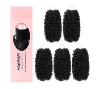 WOWANGEL Burmese Curly Crochet Hair, Natural Black-1B, 18 Inch, 5PACK