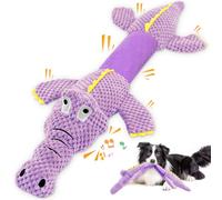 WOWBALA Interactive Tug of War Dog Toys for Small to Large Breeds-Squeaky Plush Puppy Toys with Crinkle Paper, Stuffed Chew Dog Toys to Keep Them Busy, Training Reward Gift (Purple)
