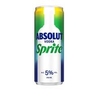 Wowboxme Absolut Vodka & Sprite RTD Mixer Cocktail 250ml (Pack of 12)