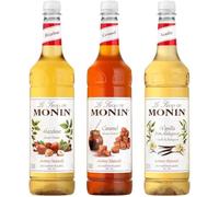 Wowboxme Monin Premium Syrup 1 x 1L Bottle (Mixed Variety Pack 3 Bottles)