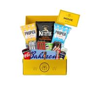 WowBoxMe Movie Night Wow Box | Popcorn, Snacks, Crisps, Drinks & Sweets | 10 Hand Picked Sweet & Savoury Treats | Home Cinema | Family Time | Date Night | Family Box