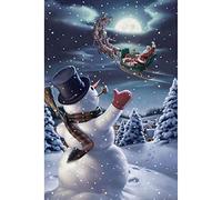 WOWDECOR 5D Diamond Painting Kits, Christmas Snowman Santa Claus Moon Full Drill DIY Diamond Art Cross Stitch Paint by Numbers