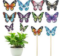 WOWDECOR 8 Pc DIY Diamond Art Home Decorations 5D Colorful Butterfly Diamond Painting Flower Arrangement Kits Crystal Art Accessories for Potted Plant Party Wedding (Garden Butterfly)