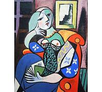 WOWDECOR Art Supplies Abstract Lady by Picasso DIY Paint by Numbers Kits 40 x 50cm with Painting Brushes Canvas (Picasso, No Frame)