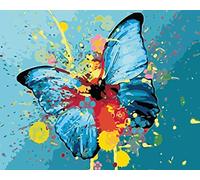 WOWDECOR Art Supplies Colorful Butterfly Abstract Pretty DIY Paint by Numbers Kits 40 x 50cm with Painting Brushes Canvas (No Frame)