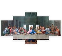 WOWDECOR Canvas Wall Art Canvas Prints Painting 5 Panels Pieces Multiple Pictures, Da Vinci The Last Supper Jesus Giclee Printed on Canvas, Posters Wall Decorations Gifts (Large-Unframed)