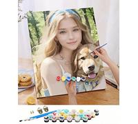 WOWDECOR Custom Picture Paint by Numbers Kits for Adults Beginners Kids, Personalised Make Your Own Photo DIY Painting by Number Custom Canvas 40x50cm for Couple Family Wedding Anniversary Home Decor