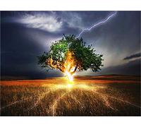 WOWDECOR Paint by Numbers for Adults Beginner Kids, Number Painting - Lightning Tree, Nature Scenes Landscape 40x50 cm - Wall Art Gifts (Frameless)