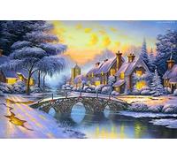 WOWDECOR Paint by Numbers Kits, DIY Oil Painting - Cabin Tree Winter Snow Landscape 16x20 inch (Frameless)