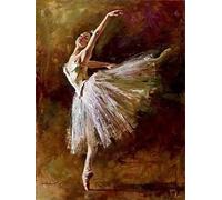 WOWDECOR Paint by Numbers Kits for Adults, DIY Oil Painting - Ballet Girl Dancer 16x20 inch (Frameless)