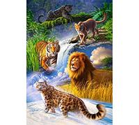 WOWDECOR Paint by Numbers Kits for Adults, Number Painting - Leopard Lion Tiger Gold Cat Forest Animal Kingdom 16x20 inch (Frameless)