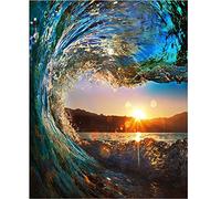 WOWDECOR Paint by Numbers Kits for Adults, Number Painting - Sunset Blue Sea Waves 16x20 inch (Frameless)