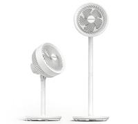 WOWDSGN 2-in-1 Pedestal Circulator Fan, Adjustable Floor Fan with 4 Heights, Ultra-Quiet 73° Oscillating & 3 Speeds, Cooling Fan for Living Room, Bedroom, Office and Home（White）