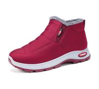 WOWEI Winter Boots Women's Waterproof Orthopedic Warm Winter Snow Boots, Anti-Slip Fur Lined Slip On Outdoor Warm Ankle Shoes for Women Orthopedic Walking Booties (Win-J4, 6UK)