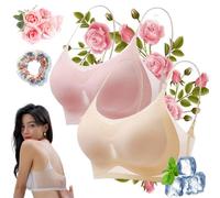 Wowelo WindyBra - Seamless Ultra-thin Plus Size Ice Silk Comfort Bra,Ultra-thin Ice Silk Lifting Bra for Women (Pink+Skin,M)