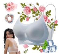 Wowelo WindyBra - Seamless Ultra-thin Plus Size Ice Silk Comfort Bra,Ultra-thin Ice Silk Lifting Bra for Women (Blue,XL)