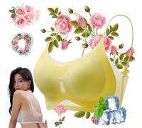 Wowelo WindyBra - Seamless Ultra-thin Plus Size Ice Silk Comfort Bra,Ultra-thin Ice Silk Lifting Bra for Women (Yellow,4XL)