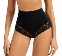 WOWENY Shapewear Tummy Control Knickers for Women Lace No Vpl Underwear Seamless Slimming Belly Panties High Waist Body Shaper Black,XXL