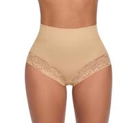 WOWENY Shapewear Tummy Control Knickers for Women Lace No Vpl Underwear Seamless Slimming Belly Panties High Waist Body Shaper Beige,Nude,M