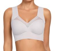 WOWENY Zero Feel Bra Wireless Thin Soft Seamless Bras Comfort Sleep Bralette Bra for Women Grey 2XL