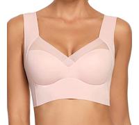 WOWENY Zero Feel Bra Wireless Thin Soft Seamless Bras Comfort Sleep Bralette Bra for Women Pink S