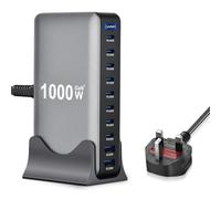 Wowfast 1000W USB C Charger Block - 10 in 1 Multi Port USB C Fast Charging Station, Max 140W PD 3.1 Laptop Charger Hub (8 USBC & 2 USB-A) for MacBook, iPad, Galaxy, iPh0ne 17/16/15 Pro etc