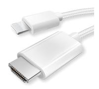 Wowfast Lightnning to HDMI Cable,1080P HDTV Cable Adapter, 2m iPhone Lightnning to Digital AV Adapter Sync Screen Connector Compatible with iPhone, iPad, YouTube to TV Projector Monitor (White)
