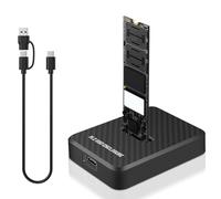 Wowfast M.2 NVMe & SATA USB Adapter, 2-in-1 10Gbps USB 3.2 SSD Adapter Portable Enclosure Supports Tool Free SATA Hard Drive Reader M Key, B+M Key Compatible with 2230/2242/2260/2280/22110 SSDs