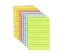 Wowivy Lined Sticky Notes 4X6 in, 8 Colors Pastel Ruled Stickies Colorful Super Sticking Power Memo Pads, Strong Adhesive, 45 Sheets/pad, 360 Sheets Total