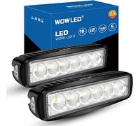 WOWLED 6 Inch LED Light Bar for 4x4, 2 Pack 18W Work Light 12V Flood Motorbike Work Lamp, LED Bar Fog Lights for Off Road Driving, Reverse Lamp for Trucks SUV ATV UTE 4WD