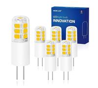 WOWLED 6X G4 LED Light Bulbs, 2W Bright Version LED Bulb Replace 25W Halogen Bulb, Warm White, Flicker Free, Ideal for Chandelier Living Room Bedroom Table Light Bulb, Non-Dimmable, DC/AC 12V
