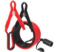 WOWLED Car Cigarette Lighter Alligator Clips Extension Cable, 12V Car Battery Jump Leads, 3m Adapter Plug Socket Cable with Battery Clamps, Cigarette Lighter Female Plug with 10FT Extension Cord