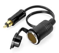 WOWLED European Male Din Plug Cigarette Lighter Adapter Socket 12V, 30CM Hella(Din) to Standard Cigarette Lighter Adapter for Motorcycle and Truck