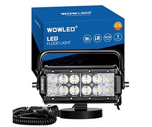 WOWLED Portable 36W Floodlight Magnetic Base LED Light Bar Offroad Driving Work Lamp Flood Beam for Truck Car Boat 4X4 Camp 12V 24V Fog Light