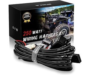 WOWLED Premium Wiring Harness Kit, One Lead Harness Loom Switch Relay Kit for 1 LED Driving Work Light Bar, LED Light Bar Harness for Truck Tractor 4X4 4WD ATV 12V 24V