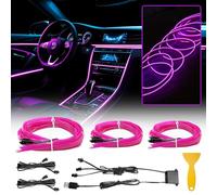 WOWLED Purple El Wire Interior Lights, 3 in 1 USB Neon Wire Light Kit for Car Ambient Lighting Atmosphere Led Strip Light Sewing Edge Decoration (5m / 5V)