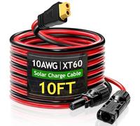 WOWLED Solar Panel Connector to XT60 Connector Cable 3M/10ft, 10AWG Solar to XT60 Charge Extension Cable (Plug Female) Cables for RV Folding, Portable Power Station, Solar Generator