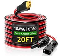 WOWLED Solar Panel Connector to XT60 Connector Cable 6M/20ft, 10AWG Solar to XT60 Charge Extension Cable (Plug Female) Cables for RV Folding, Portable Power Station, Solar Cables