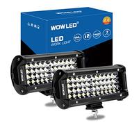 WOWLED Spot Work Light Bar, 2Pcs 7" 4 Rows LED Light Bar 14400LM 6000K Waterproof Off Road LED Lights Car Light Bar LED Offroad Driving Lights Work Lamp for Camp Trucks 12V 24V