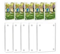 Wowlela 10Pack Acrylic Fridge Magnetic Frame, Acrylic Photo Picture Frames,Double Sided Clear Fridge Magnetic Photo Magnetic Picture Display Frame for Film Photos Cards Stamp,6 x 9cm
