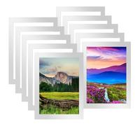Wowlela Magnetic Picture Frame, 10PCS Self Adhesive A5 Magnetic Picture Frame, Waterproof Clear Magnetic Photo Display Frames Reusable Magnetic Picture Holder for Photos Posters Ads Document Notices