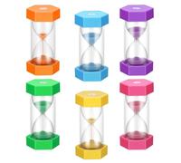 Wowlela Sand Timer, 6 Colors Hourglass Sand Timer for Kids 1/3/5/10/20/30 Minutes Acrylic Sand Clock, Colorful Plastic Sand Watch Hour Glass Sandglass for Classroom Game Home Office Decoration