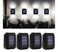 Wowlela Solar Outdoor Wall Light, 4Pack Waterproof Fence Solar Garden Light,Up and Down Garden Lamps for Backyard,Wall Fence,Deck,Gutter,Porch,Step